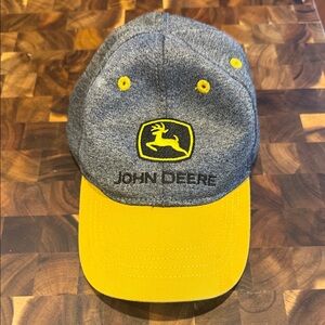 John Deere Gray & Yellow Logo Baseball Hat Adjustable Cap